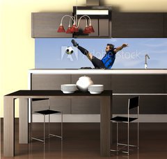 Fototapeta do kuchyně fólie 260 x 60, 867244 - football - soccer player volley - Fotbal
