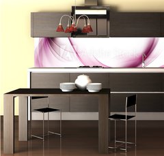 Fototapeta do kuchyn flie 260 x 60  Amazing Pink Fractal Waves Art Abstract Background, 260 x 60 cm