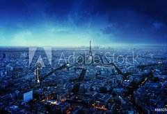 Fototapeta plátno 174 x 120, 86925891 - Paris - Panoráma Paříže při západu slunce, Francie