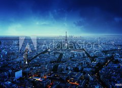 Samolepka fólie 200 x 144, 86925891 - Paris - Panoráma Paříže při západu slunce, Francie