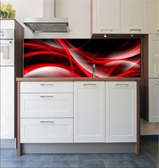 Fototapeta do kuchyn flie 180 x 60, 87077837 - Creative Art Red Light Fractal Waves Abstract Background