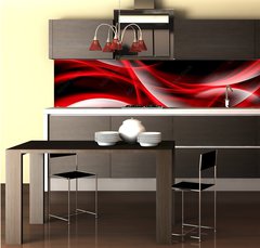 Fototapeta do kuchyně fólie 260 x 60, 87077837 - Creative Art Red Light Fractal Waves Abstract Background - Kreativní umění červené světlo fraktální vlny abstraktní pozadí