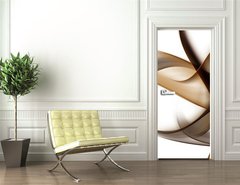 Samolepka na dveře fólie 90 x 220, 87966471 - Brown Abstract Waves Art Fractal Background - Brown abstraktní vlny Umění fraktální pozadí