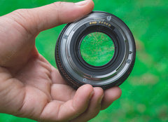 Fototapeta papr 160 x 116, 88270999 - Mobile lenses on a green lawn.