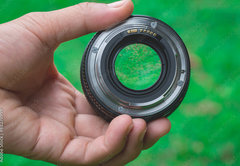 Fototapeta pltno 174 x 120, 88270999 - Mobile lenses on a green lawn.