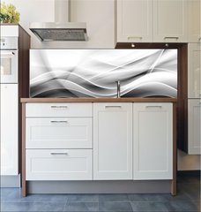 Fototapeta do kuchyn flie 180 x 60, 88547506 - creative abstraction black and white wave background