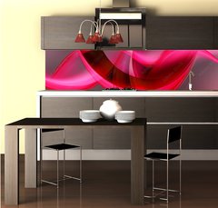 Fototapeta do kuchyně fólie 260 x 60, 88611581 - pink red wave background - růžová červená vlna pozadí
