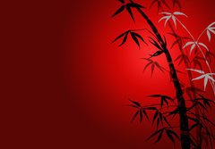Fototapeta papr 184 x 128, 8902413 - bamboo leaves on ared background.