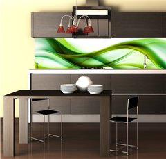 Fototapeta do kuchyně fólie 260 x 60, 89102505 - abstract green wave background - abstraktní pozadí zelené vlny