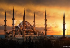 Fototapeta184 x 128  The Blue Mosque in Istanbul during sunset, 184 x 128 cm