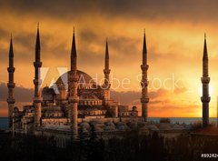 Fototapeta papr 360 x 266, 89242472 - The Blue Mosque in Istanbul during sunset - Modr meita v Istanbulu pi zpadu slunce