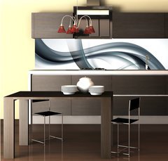 Fototapeta do kuchyně fólie 260 x 60, 89350851 - gray wave background abstract design - šedá vlna pozadí abstraktní design