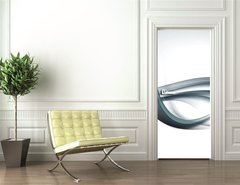 Samolepka na dvee flie 90 x 220, 89350851 - gray wave background abstract design