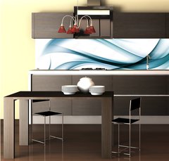 Fototapeta do kuchyně fólie 260 x 60, 89362452 - abstract blue awesome waves background - abstraktní modré úžasné vlny pozadí