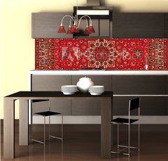 Fototapeta do kuchyn flie 260 x 60  Old Persian carpet with pattern. top view, 260 x 60 cm