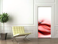 Samolepka na dvee flie 90 x 220  Red Abstract, 90 x 220 cm