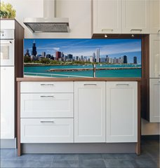 Fototapeta do kuchyn flie 180 x 60  chicago skyline, 180 x 60 cm