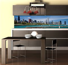 Fototapeta do kuchyn flie 260 x 60  chicago skyline, 260 x 60 cm