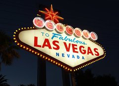 Samolepka flie 100 x 73, 9049386 - Welcome To Las Vegas neon sign at night - Vtejte v Las Vegas neonov npis v noci