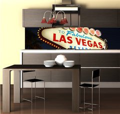 Fototapeta do kuchyn flie 260 x 60, 9049386 - Welcome To Las Vegas neon sign at night