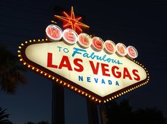 Samolepka flie 270 x 200, 9049386 - Welcome To Las Vegas neon sign at night