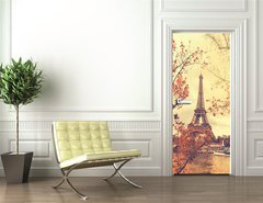 Samolepka na dveře fólie 90 x 220, 90896299 - The eiffel tower in paris - Eiffelova věž v Paříži