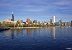 Fototapeta pltno 174 x 120, 9104837 - Downtown Chicago panorama reflected in Lake Michigan