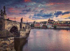 Samolepka flie 100 x 73  Prague. Image of Prague, capital city of Czech Republic, during beautiful sunset., 100 x 73 cm