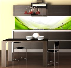 Fototapeta do kuchyn flie 260 x 60, 93057552 - Abstract Green Wave Design Background