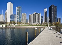 Samolepka flie 100 x 73, 9353093 - Chicago from Lake Michigan - morning time - Chicago z Michiganskho jezera