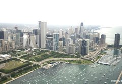 Fototapeta vliesov 145 x 100, 9395824 - Amazing photo of Chicago  s downtown area along Lake Shore Drive