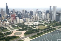 Samolepka flie 145 x 100, 9395863 - Downtown Chicago from the East via the air