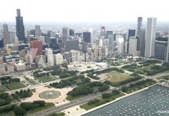 Fototapeta174 x 120  Downtown Chicago from the East via the air, 174 x 120 cm