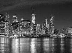 Fototapeta papr 360 x 266, 94054059 - Black and white New York City at night panoramic picture, USA. - ernobl New York City v noci panoramatick obrzek, USA.