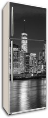 Samolepka na lednici flie 80 x 200, 94054059 - Black and white New York City at night panoramic picture, USA.