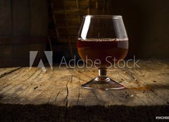 Fototapeta254 x 184  Glass white wine and bunch grapes on background of wooden , 254 x 184 cm