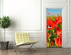 Samolepka na dvee flie 90 x 220  Poppies, 90 x 220 cm