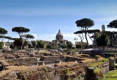 Fototapeta vliesov 145 x 100, 96158880 - The part of old town and Roman ruins in Rome