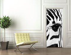 Samolepka na dvee flie 90 x 220  zebra in field, 90 x 220 cm