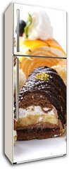 Samolepka na lednici fólie 80 x 200, 96319616 - Assorted different mini cakes with cream, chocolate and berries - Rozmanité mini koláče se smetanou, čokoládou a bobulemi