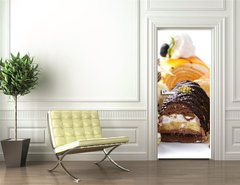 Samolepka na dvee flie 90 x 220, 96319616 - Assorted different mini cakes with cream, chocolate and berries