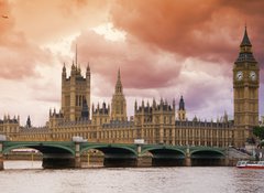 Fototapeta vliesov 100 x 73, 9632866 - Stormy Skies over Big Ben and the Houses of Parliament