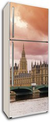 Samolepka na lednici flie 80 x 200  Stormy Skies over Big Ben and the Houses of Parliament, 80 x 200 cm