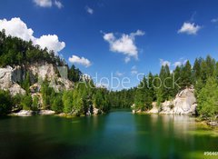 Samolepka flie 100 x 73, 9646952 - Emerald lake-National park of Adrspach rocks-Czech Rep.