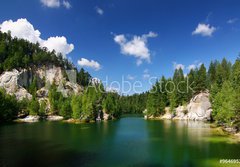 Fototapeta papr 184 x 128, 9646952 - Emerald lake-National park of Adrspach rocks-Czech Rep.