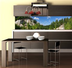 Fototapeta do kuchyn flie 260 x 60  Emerald lake National park of Adrspach rocks Czech Rep., 260 x 60 cm