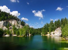 Fototapeta pltno 330 x 244, 9646952 - Emerald lake-National park of Adrspach rocks-Czech Rep.