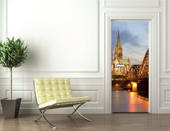 Samolepka na dveře fólie 90 x 220, 9675612 - Cologne by Night 01 - Kolín nad Ním 01