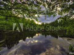 Samolepka flie 270 x 200, 9691302 - Gloomy sunset above lake - Ponur zpad slunce nad jezerem