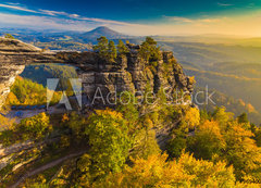 Samolepka fólie 200 x 144, 96940052 - Pravcicka Gate in autumn colors, Bohemian Saxon Switzerland, Czech Republic - Pravčická brána v podzimních barvách, České saské Švýcarsko, Česká republika